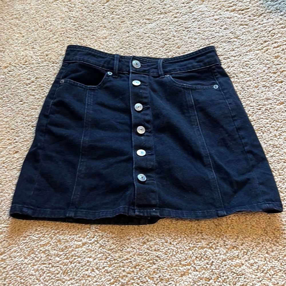 American Eagle Black Jean Skirt Size 00